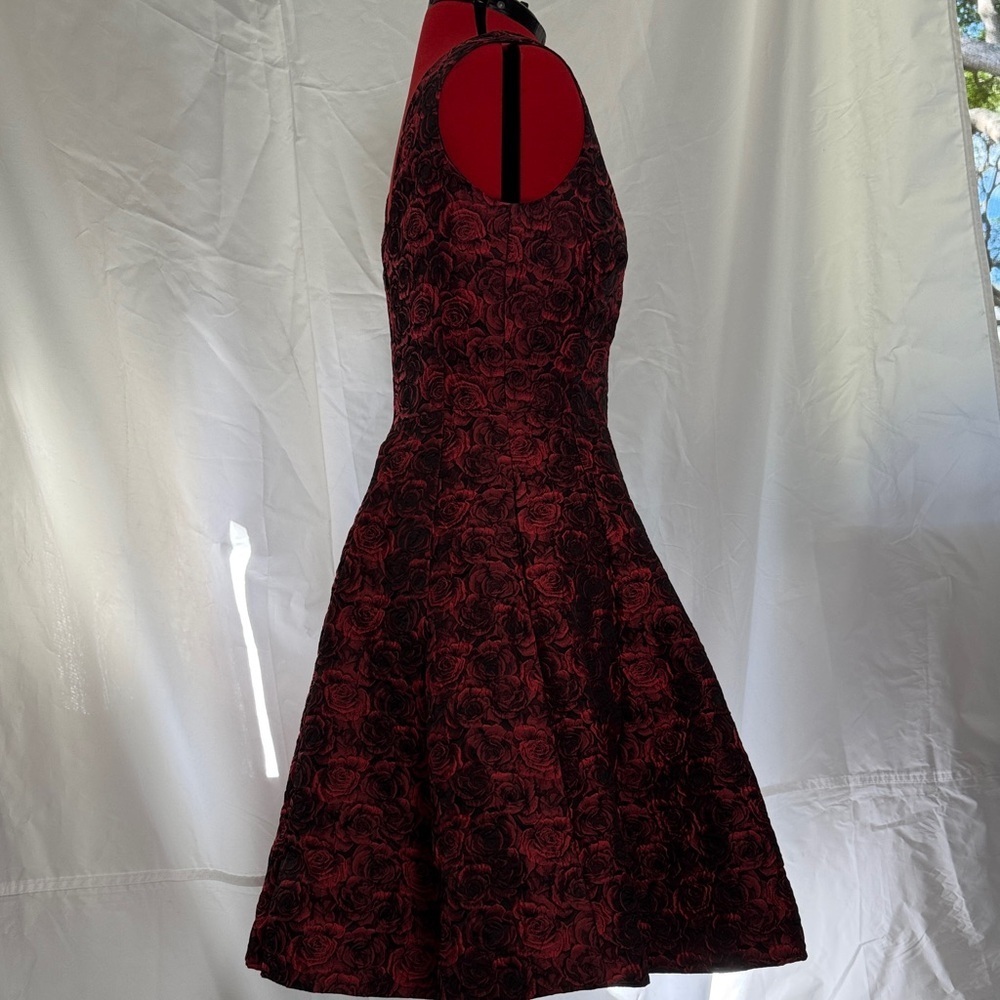 Betsey Johnson Black and Red Rose Mini Dress, A-line - Picture 5 of 11